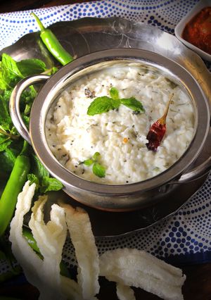 A picture of Pudina/Mint Mossaru Anna.
