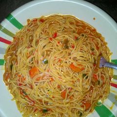 A picture of Veggies spaghetti.