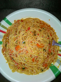 A picture of Veggies spaghetti.