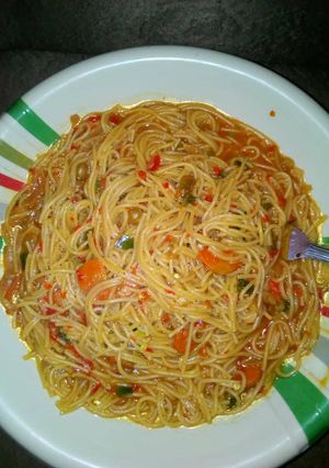 A picture of Veggies spaghetti.