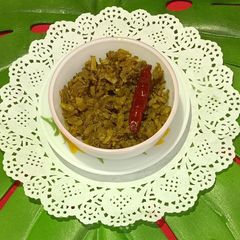 A picture of Thor (Banana Stem) Bhaja Bengali Style.