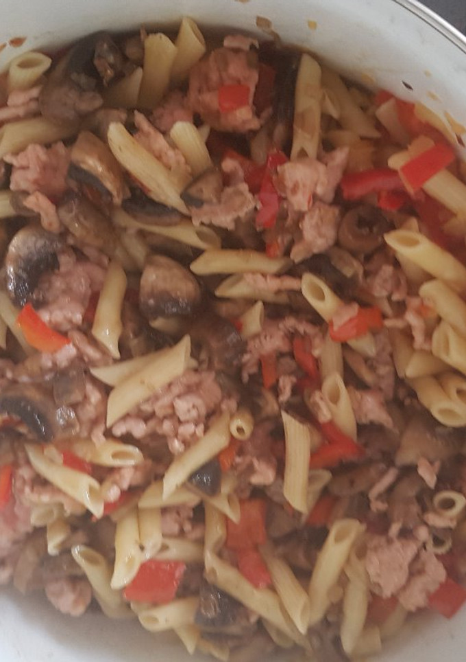 Una foto de Macarrones con carne y champiñones  31