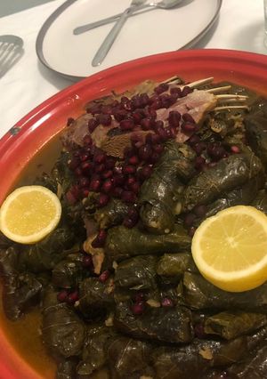 صورة لوصفة ورق عنب مع اضلاع الخروف