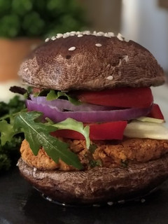 A picture of Portobello Vegan Burger.
