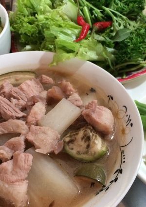 Hình của món Thịt kho mắm ruốc.