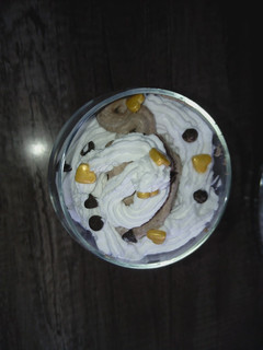 A picture of Vanilla and chocolate mousse #localfoodcontest Nairobi east.