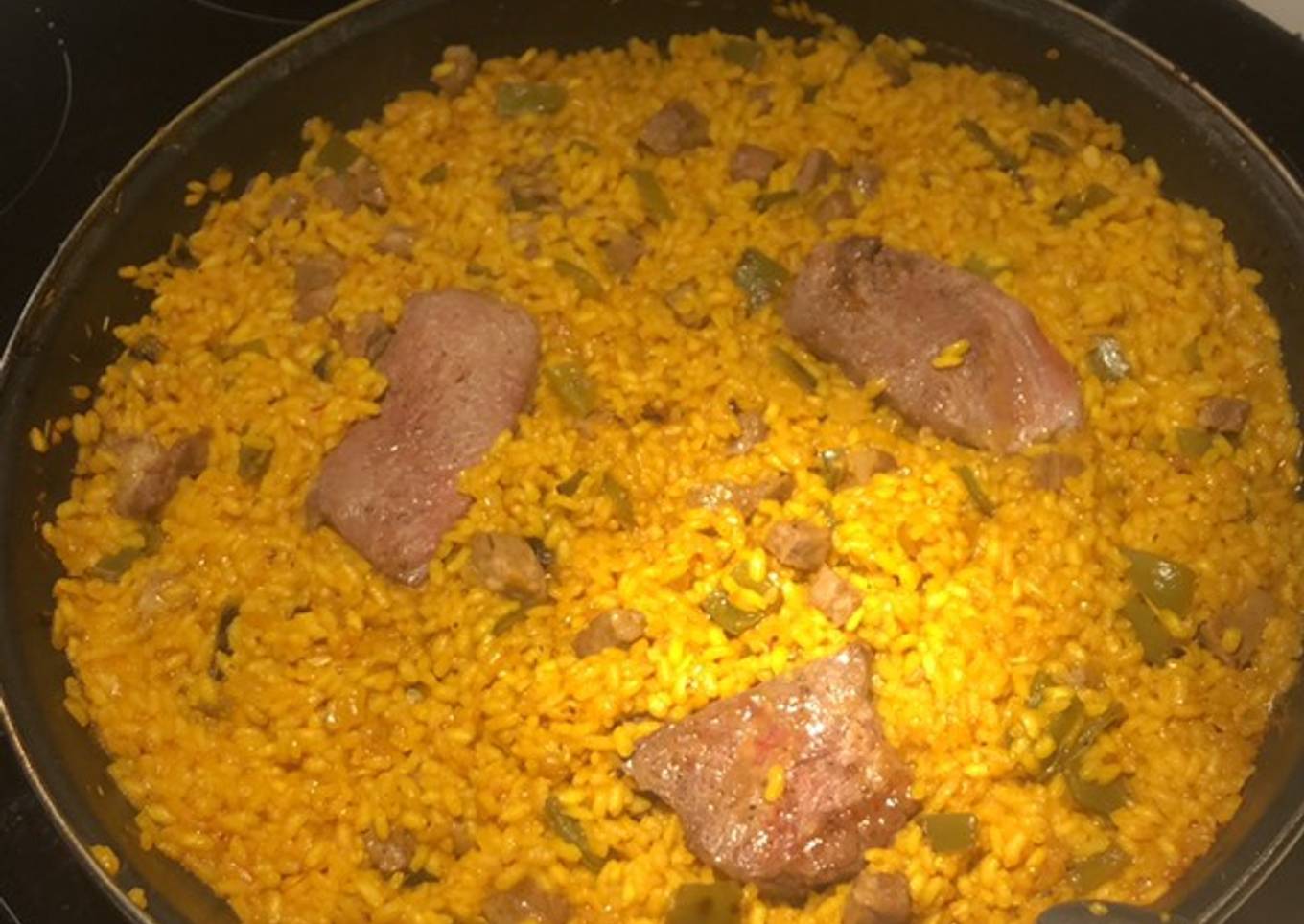 Arroz con presa ibérica