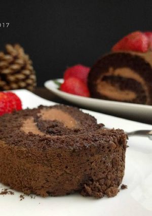 Foto resep Chocolate Swiss Roll Cake