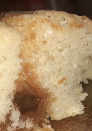 Una foto de Budín de coco con dulce de leche, sin molde!
