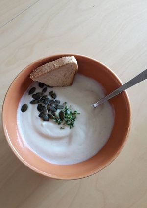 Une photo de Crème de chou fleur et graines de courge