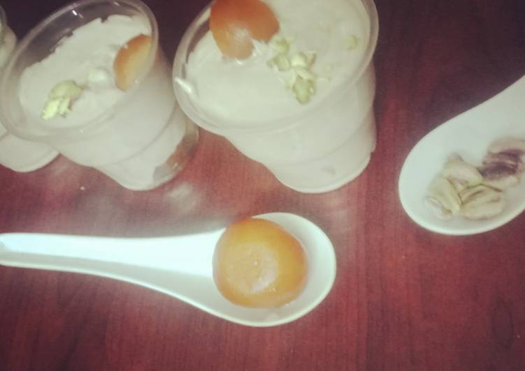Recipe of Ultimate Gulab jamun mousse with White chocolate