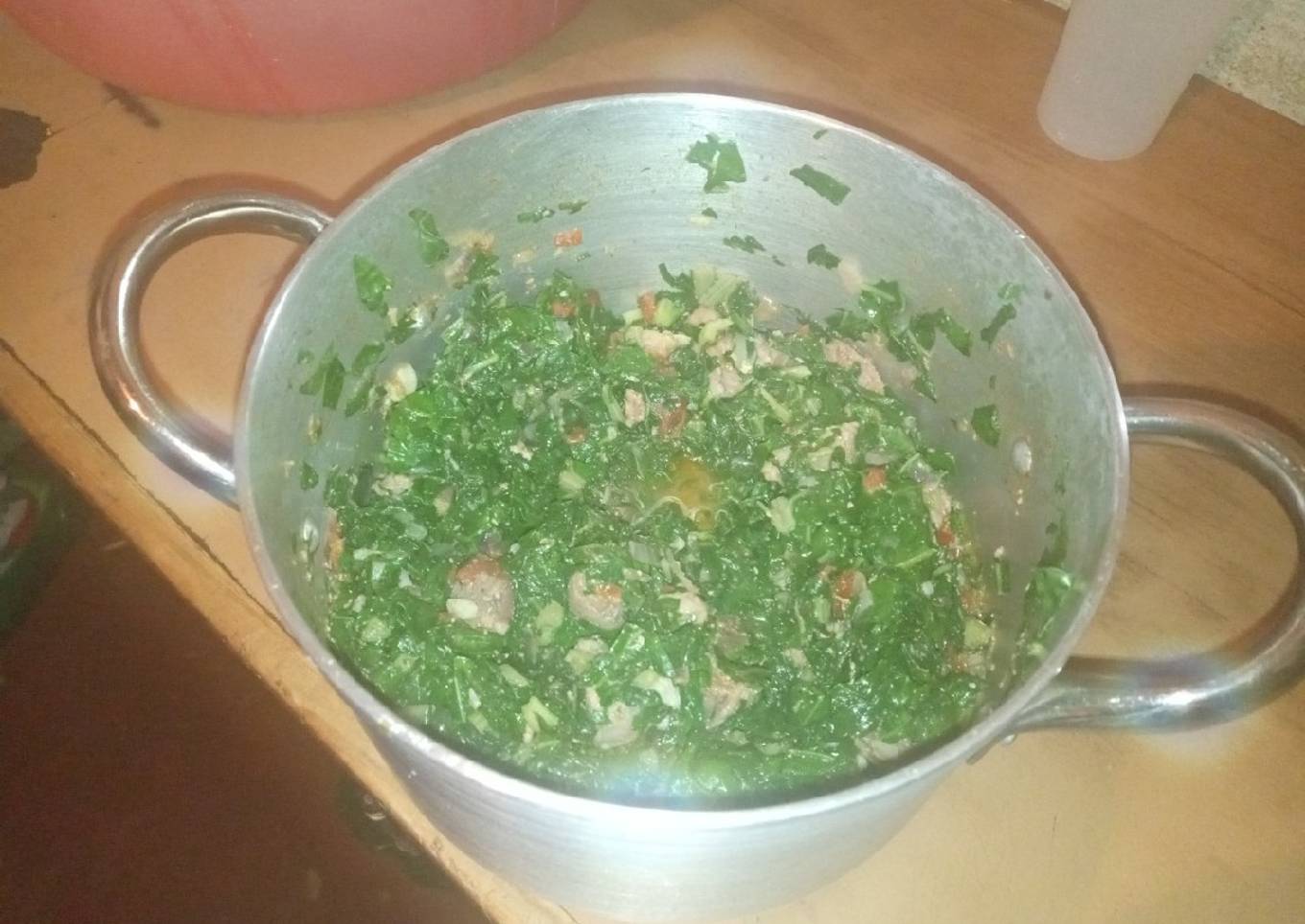 Spinach with pork