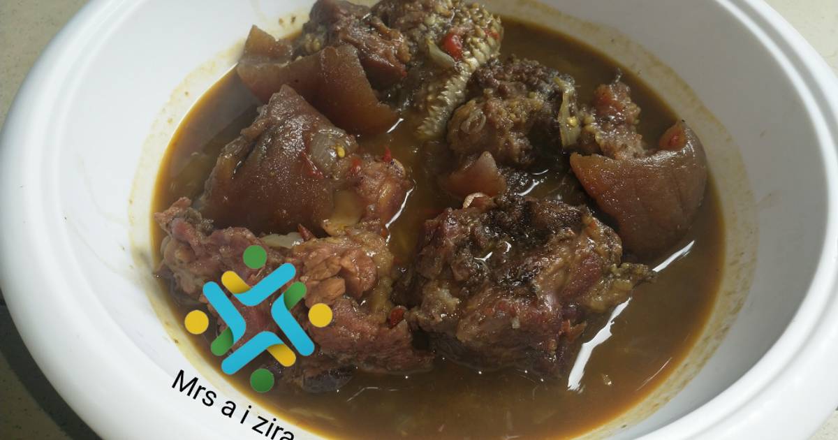 My cow leg pepper soup Recipe by Maryam Mukhtar Nayaya ( Mrs A I Zira) Cookpad