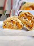 Strudel salato con zucca, brie e castagne