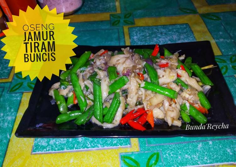 Resep masakan 🍄Oseng Jamur Tiram Buncis | Resep Membuat 🍄Oseng Jamur Tiram Buncis Yang Sedap