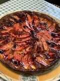 Flan aux pommes, vanille et fromage blanc (nappage myrtilles citron)