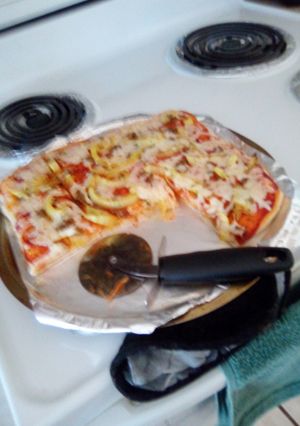 A picture of My own kind of pizza.