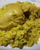 Arroz con pollo y cúrcuma (fácil y económico) 🍗🍚🍴