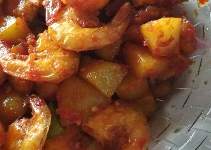 Udang Kentang Balado Simple