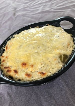 Une photo de Gratin saumon PDTerre