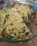 Chayotes con queso fundido