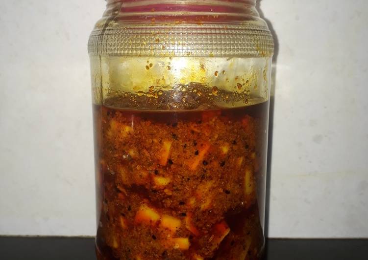 Simple Way to Prepare Quick Raw Mango Pickle