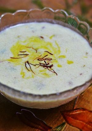 A picture of Rawa Kesar phirni.