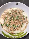 Steam Egg with Tiny Shrimps and Onion Leaves