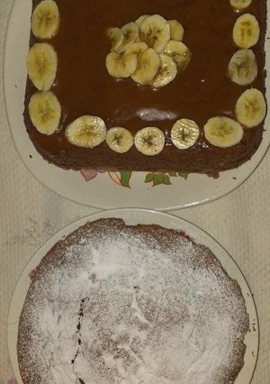 Una foto de Budines de chocolate y café con banana