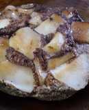 Hot cake de harina de linaza, acaramelada con frutas