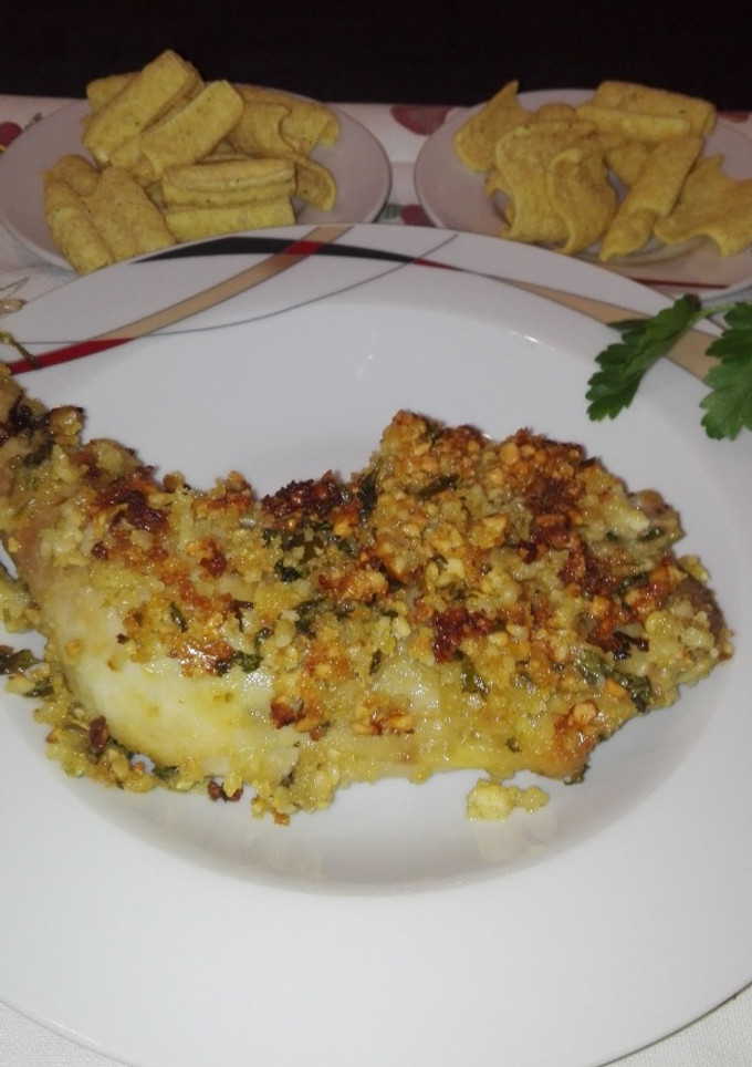 Una foto de Muslos de pollo asados con costra de almendras a la leche de soja