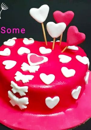 A picture of Fresh cream vanilla fondant cake.