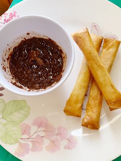 Foto resep Lumpia pisang cocol saus coklat
