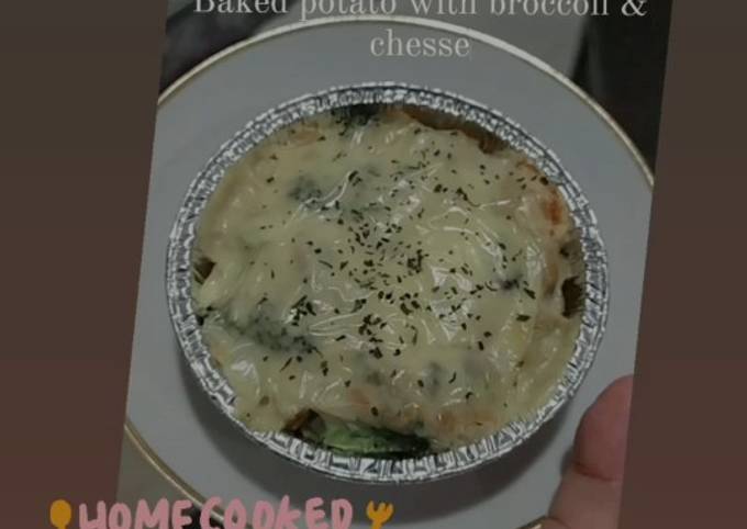 Standar Resep termudah memasak Baked potato with broccoli &amp; chesse yang nagih banget