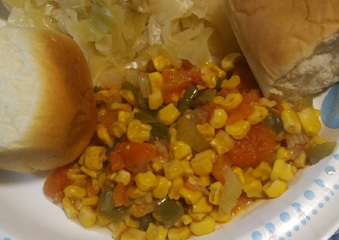 Maque Choux, Tomatoes and Corn