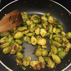 A picture of Garlic Brussel Sprouts.