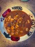 Gnocchi con carne guisada
