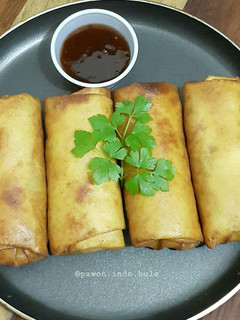 A picture of Spring Rolls with Homemade Spring Roll Wrappers.