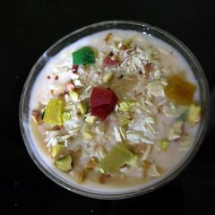 A picture of Dry fruit custard.
