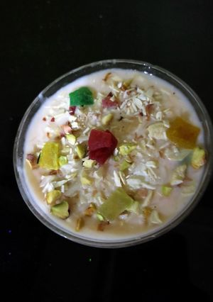 A picture of Dry fruit custard.