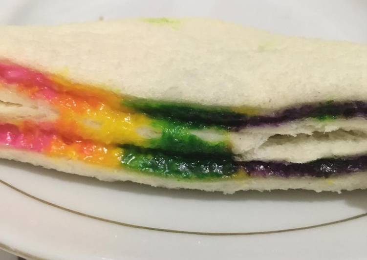Roti rainbow kukus