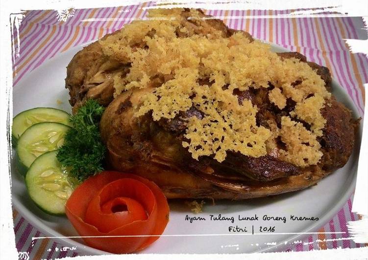 Resep Ayam Tulang Lunak Goreng Kremes, Enak Banget