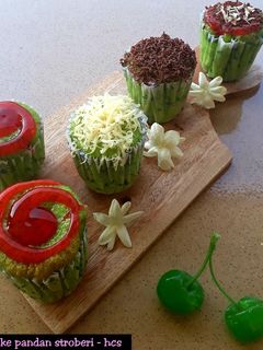 Foto resep Cup Cake Pandan Stroberi