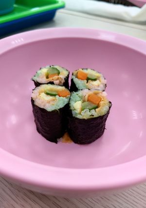 幼兒餐點-三色蔬菜壽司捲 的食譜成品照片
