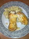 Rollitos de Pechuga de Pollo Rellenos de Jamón y Queso con Patatas a la Nata