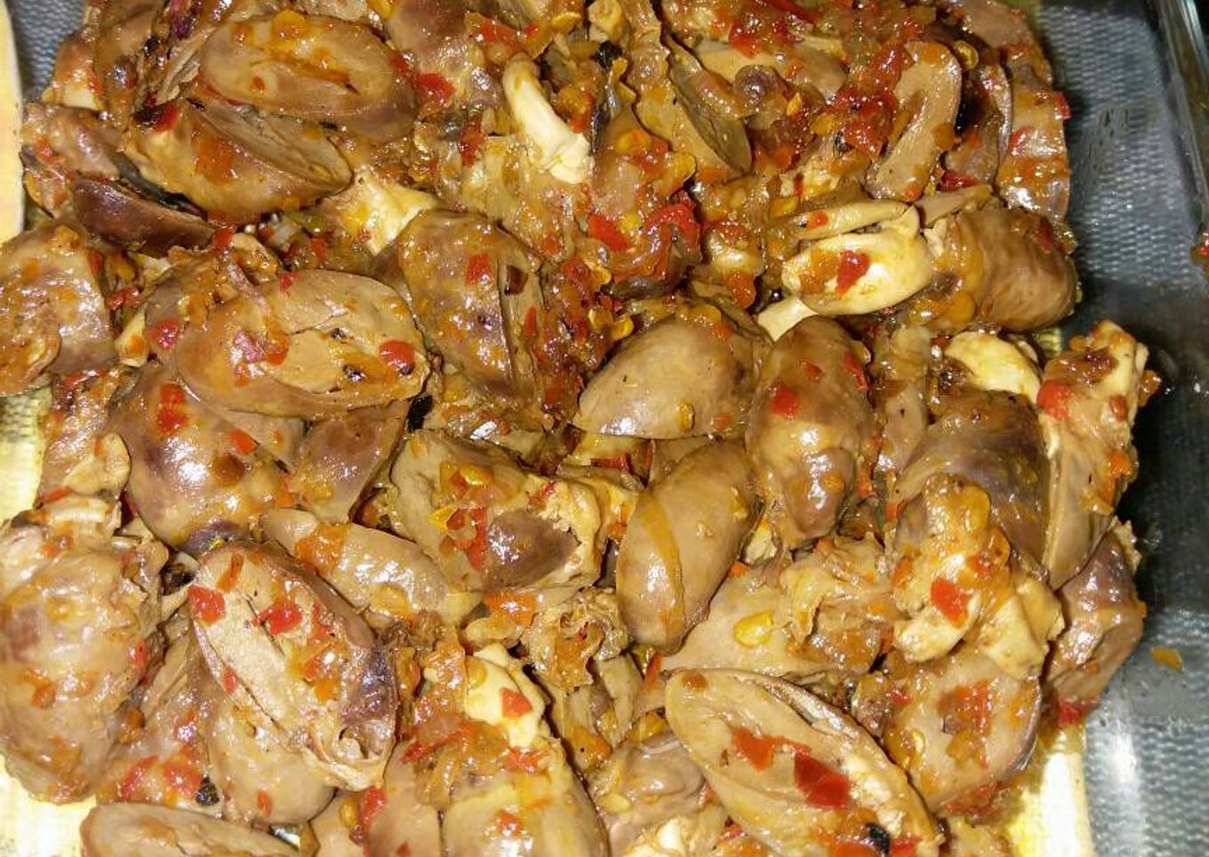 Balado jantung ayam (pedas nikmat)
