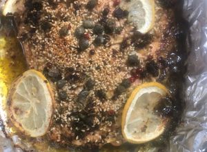 Una foto de Salmón al horno