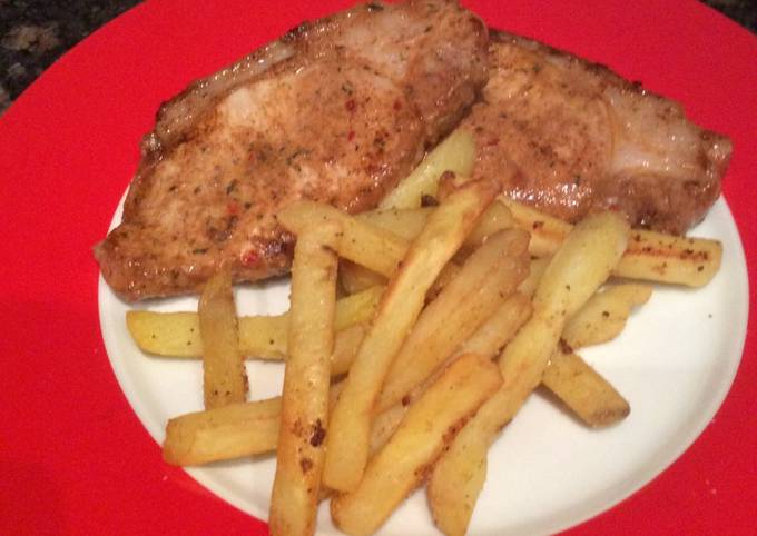 Sweet & Smoky pork chop with vegeta chips