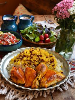 عکسی از دستور مرغ زعفرانی