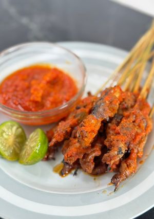 Foto resep Sate jeroan ayam pedas